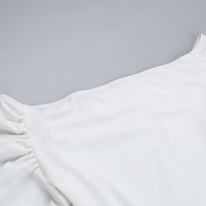 Frostene Off Shoulder Mini Dress-White