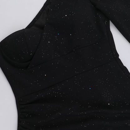 Graceful edge Dress-Black