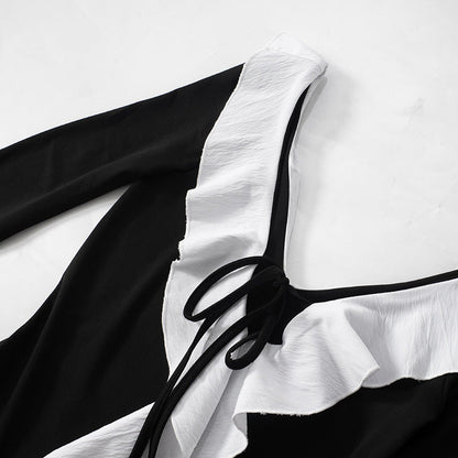 Ruffle Charm 2.0 Mini Dress - Black