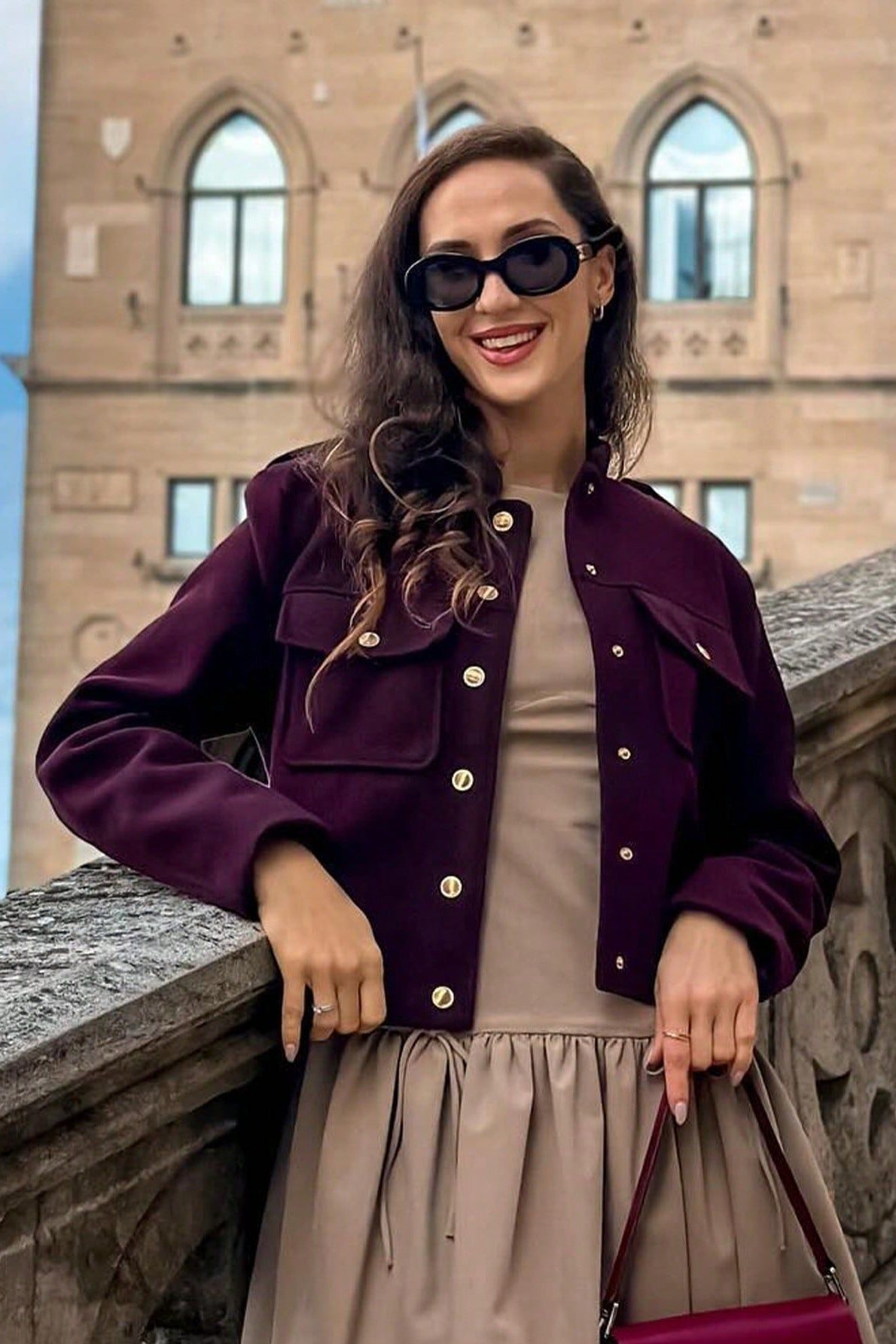 Cropped Retro Buttoned Jacket
