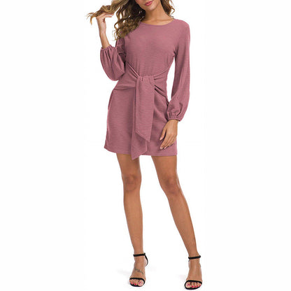 Mithra Tie Front Knit Dress - Dusty Pink