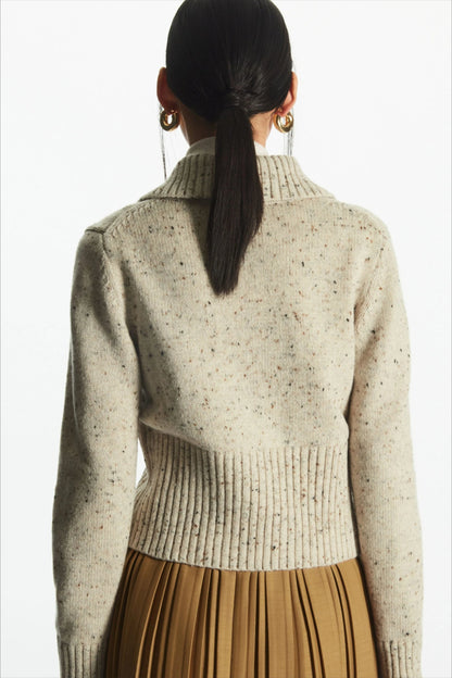 Casual Wool Blend Short Cardigan