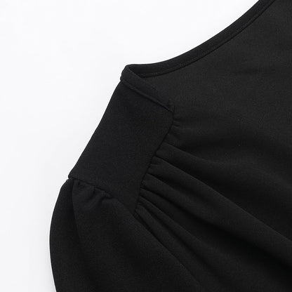 Bloom Skater Dress-Black