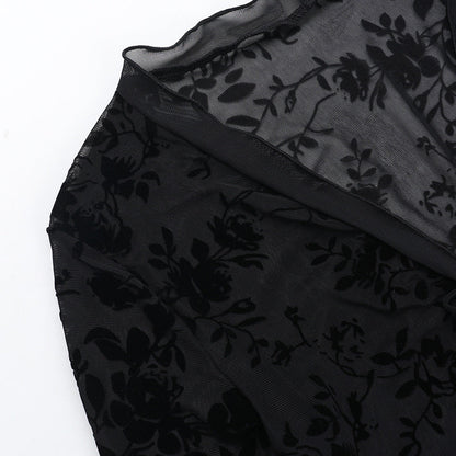 Lace Lovers Tie Up Top - Black