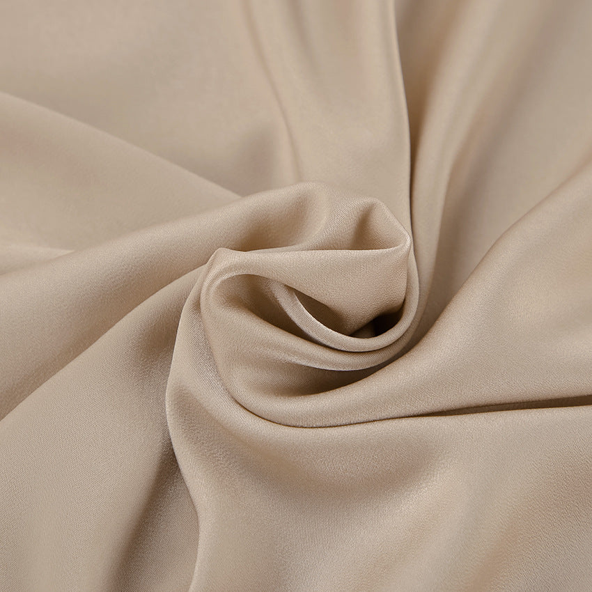 Sleek Satin Skirt - Khaki