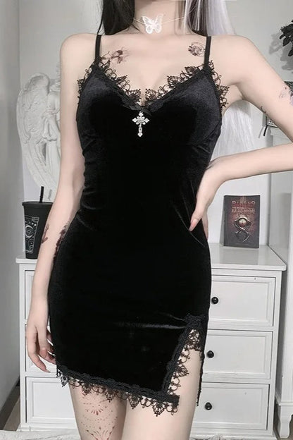 Vintage Halloween Black Swan Dress