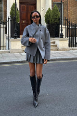 Short Double-Breasted Wool Jacket