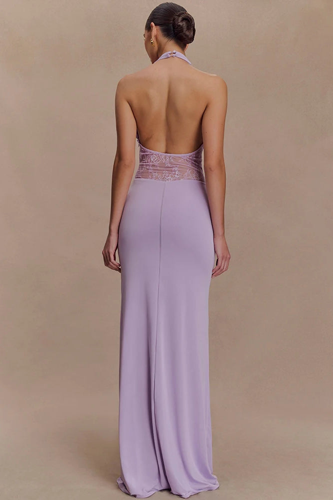 JULISSA MO Patchwork See Through Maxi Dress