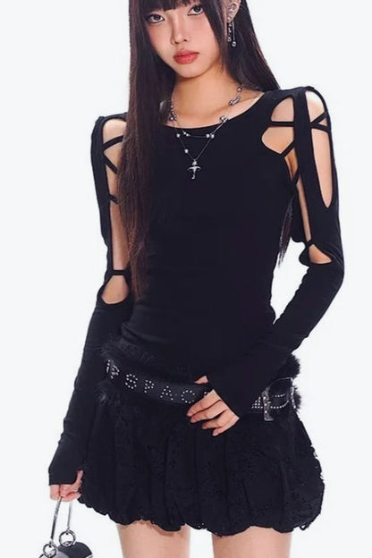 Y2K Gothic Print T-Shirt