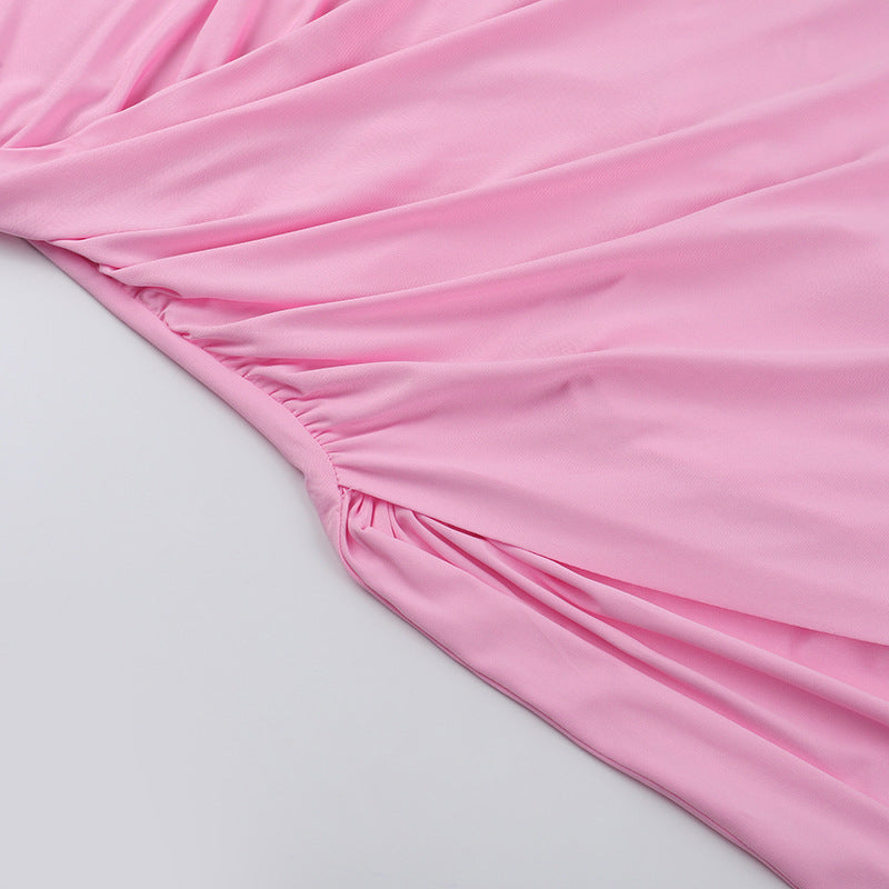 Rosier Slit Dress-Pink