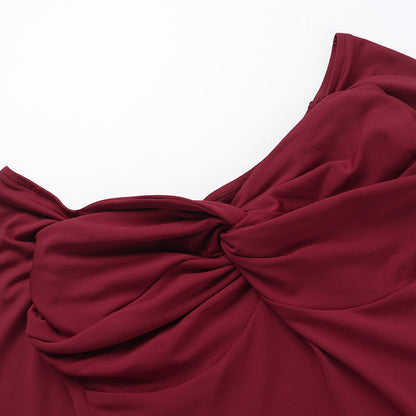 Crimson Kiss Mini Bodycon Dress - Maroon