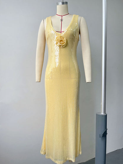 Hexed Bodycon Dress - Yellow