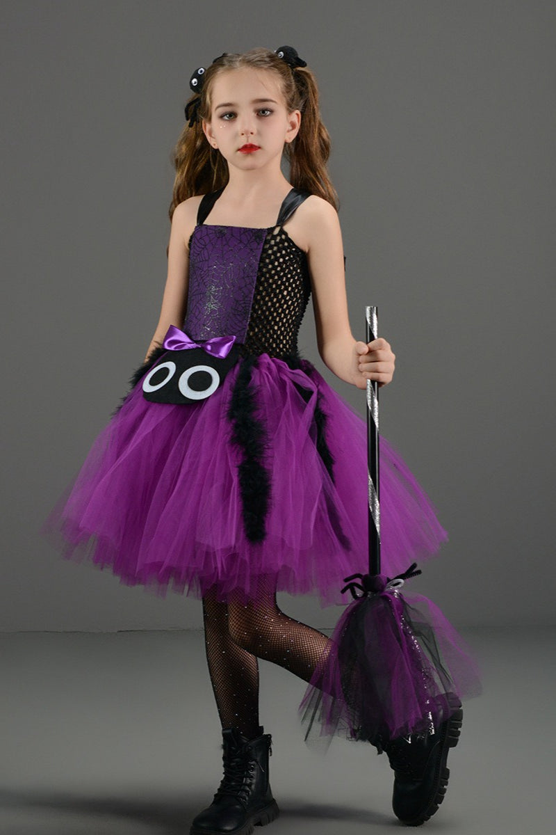 Spider Web Witch Dress Kid Halloween Costume