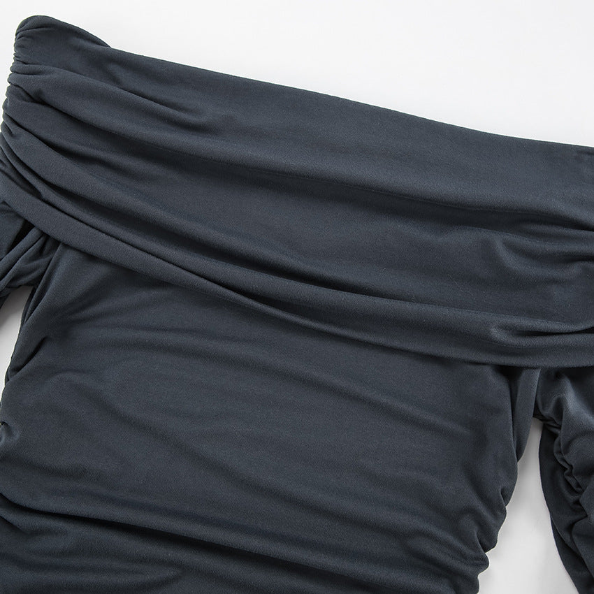 Glamor Off-Shoulder Dress - Grey