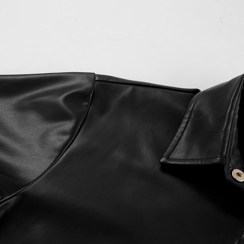 Leather Satire Shirt - Black