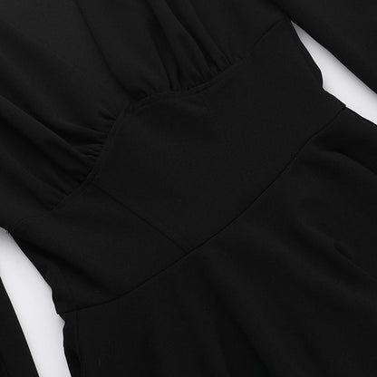 Bloom Skater Dress-Black