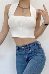 Convertible Halter Knit Top