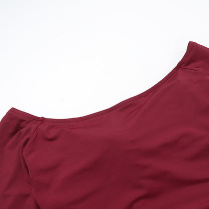 Crimson Kiss Mini Bodycon Dress - Maroon