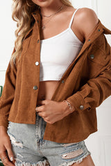 Corduroy Single-Breasted Shirt Jacket