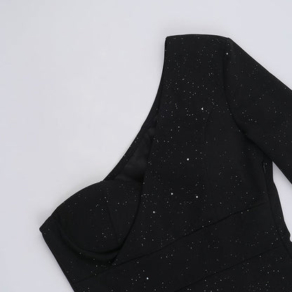 Graceful edge Dress-Black