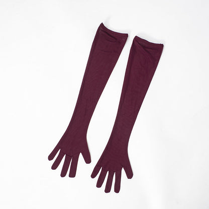 Hudson Maxi Dress With Stole And Gloves - Maroon
