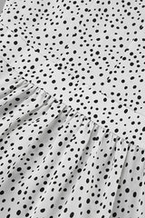 Polka Dot Floral V-Neck Puff Sleeve Maxi Dress