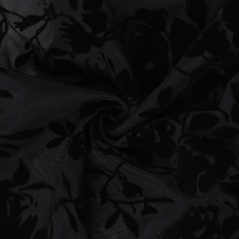 Lace Lovers Tie Up Top - Black