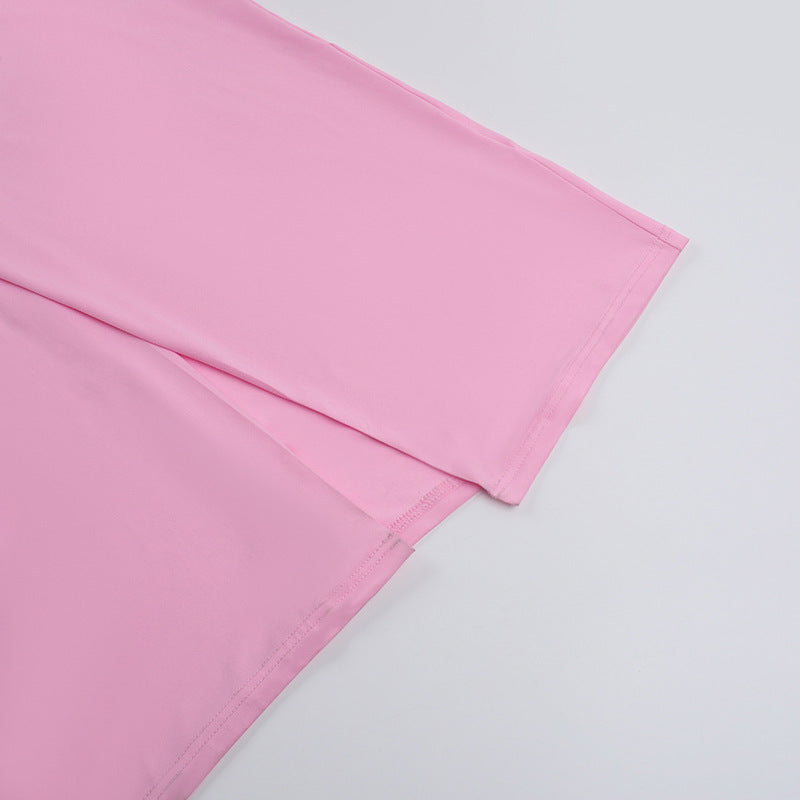 Rosier Slit Dress-Pink