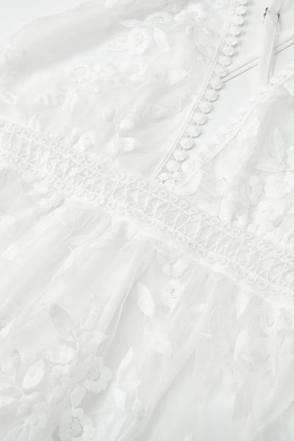 Lace Mesh Backless Boho Dress