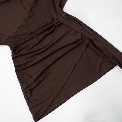 Jeannie Mini Dress - Brown