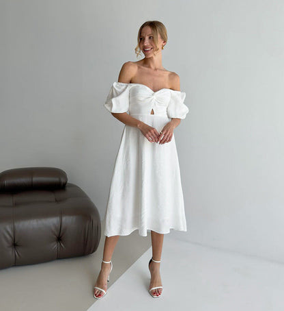Fae Off Shoulder Dress - White
