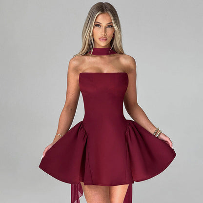 Skylene Mini Dress - Maroon