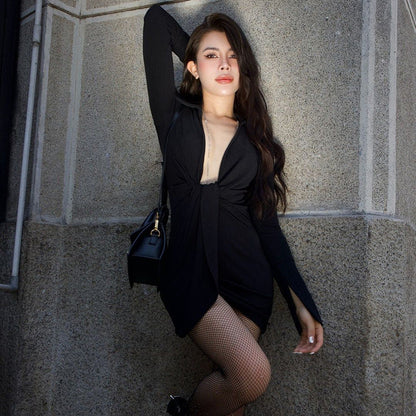 Lisa Mini Dress-Black