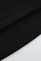 Asymmetric Neckline Metal Button Knit Top