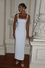 Elegant Pearl Strap Party Dress