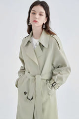 Green Midi Trench Overcoat
