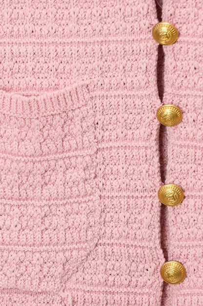 Elegant Knitted Short Sleeve Cropped Cardigan