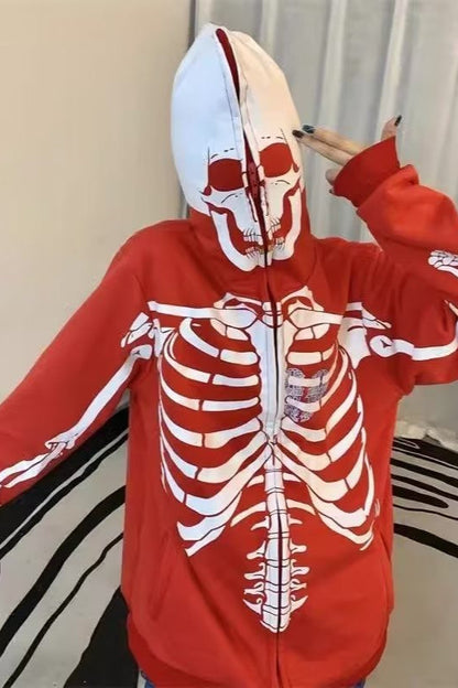 Gothic Skeleton Zipper Hoodie
