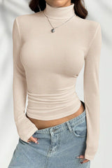 Elegant Fitted Long Sleeve Turtle Neck Knit Top