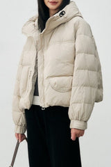 Cropped Relaxed Fit Puffer Jacket S / White