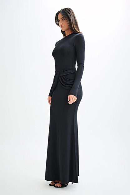 Long Sleeve Crew Neck Maxi Dress