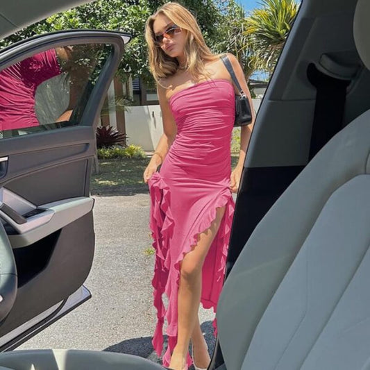 Aliza Mini Dress - Rose Red