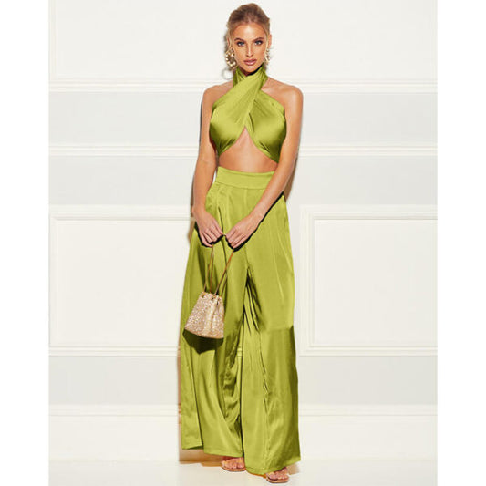 Silky Satin Co-ord - Green