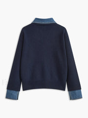 2 in 1 Panel Lapel Sweater Sweaters