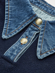 2 in 1 Panel Lapel Sweater Sweaters