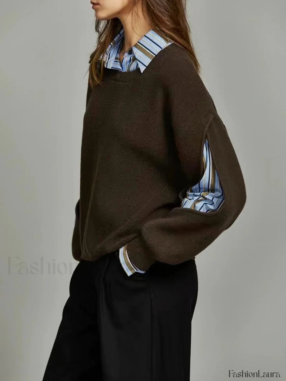 2 in 1 Ribbed Cutout Sweater Sweaters