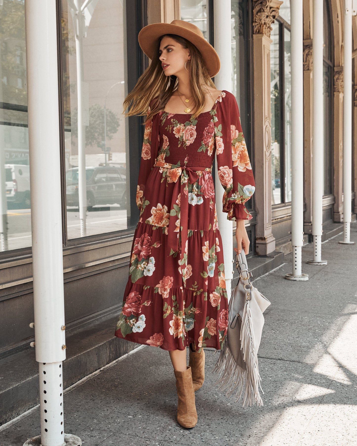Claudette Floral Smocked Midi Dress - FINAL SALE