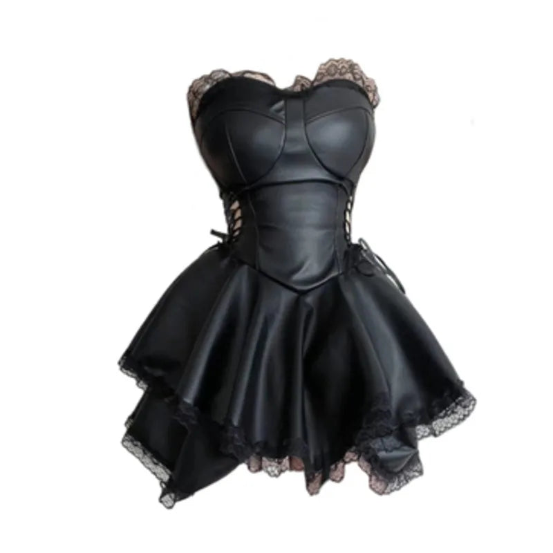 French Luxury Y2K Black Fit Sweet Sexy Female Chest Mini Summer Wrap Gown Gothic Punk Slim Party Gown
