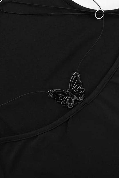 Backless Bandage Butterfly Detail Sleeveless Maxi Dress