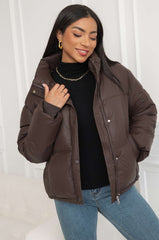 Cropped Stand Collar Puffer Jacket